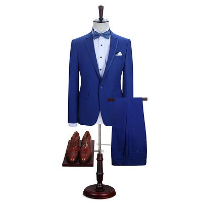 Abraham Royal Blue One Button Notched Lapel Men Suits for Prom