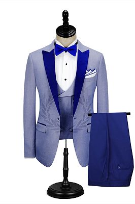 Ronald Royal Blue Peak Lapel Men's Formal Suit