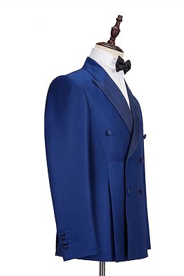 Martin Royal Blue Double Breasted Two-Piece Business men Suits