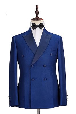 Martin Royal Blue Double Breasted Two-Piece Business men Suits