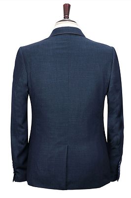Spencer Dark Navy Fashion Notched Lapel Men Suits with One Button_4