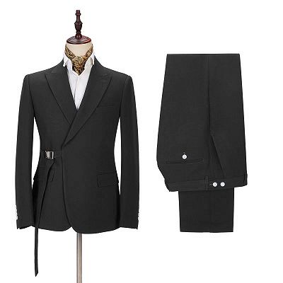 Classic Men's Formal Suit Online | Peak Lapel Buckle Button Suit for Men