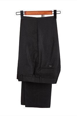 Classic Satin Peak Lapel Double Breasted Black Men's Wedding Suit Groom Tuxedos_4