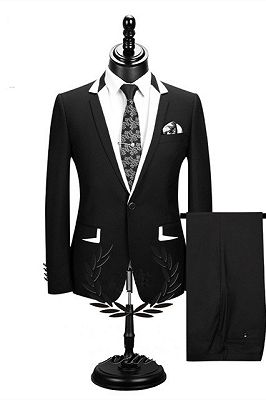 Erick Fashion Black Two Pieces Formal Business Men Suits_1