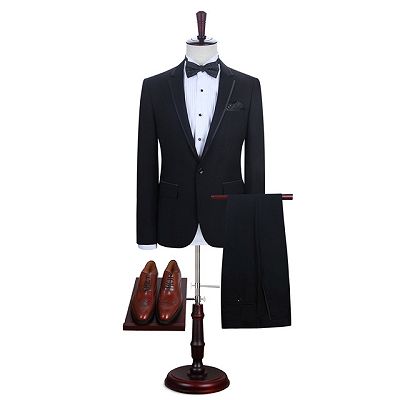 Manuel Simple Black One Button Fashion Men Suits Online