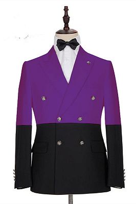 Emanuel Purple Double Breasted Peaked Lapel Prom Men Suits Online