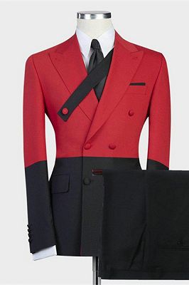 Griffin Red Double Breasted Slim Fit Stylish Men Suits for Prom