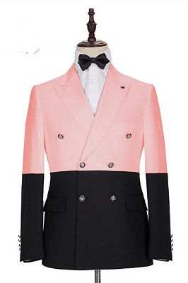Maximus Pink Double Breasted Slim Fit Fashion Men Suits for Prom_1