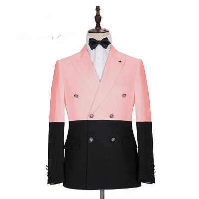 Maximus Pink Double Breasted Slim Fit Fashion Men Suits for Prom_2