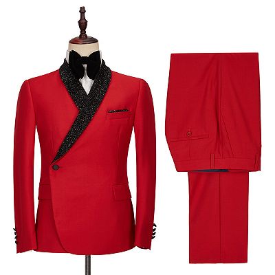 Axel Red Shawl Lapel Fashion Slim Fit Men Suits for Men_3