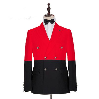 Mateo Red Double Breasted Peaked Lapel Men Suits for Prom_2