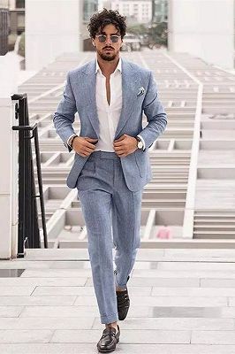 Xander Stylish Silver Peaked Lapel Slim Fit Men Suits Online