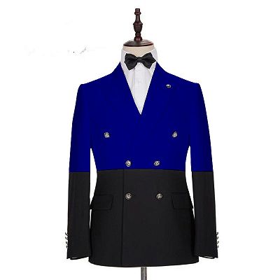 Ruben Royal Blue Double Breasted Fashion Men Suits_2
