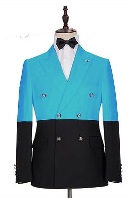 Aden Stylish Blue Double Breasted Slim Fit Men Suits Online
