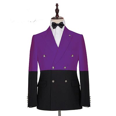 Emanuel Purple Double Breasted Peaked Lapel Prom Men Suits Online_2
