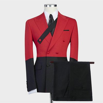 Griffin Red Double Breasted Slim Fit Stylish Men Suits for Prom