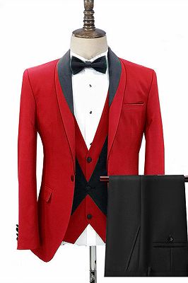 Jonas Red Three Pieces Fashion Shawl Lapel Men Suits for Wedding
