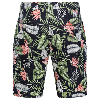 tylish Hawaiian Leaf Printed Summer Men's Suit | 2 Piece Casual Short Cotton Suits for Beach_3