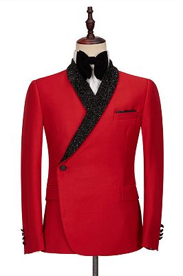 Orlando Red Shaw Lapel Fashion Slim Fit Men's Jacket