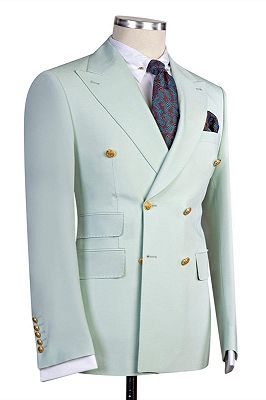 Jaydon Stylish Bespoke Double Breasted Peaked Lapel Prom Men Suits