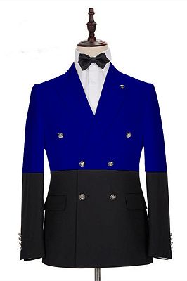 Rocco Bespoke Royal Blue Peaked Lapel Slim Fit Men's Blazer_1