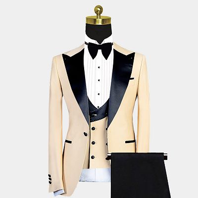 Kobe Handsome Peaked Lapel Slim Fit Men Suit for Prom_2