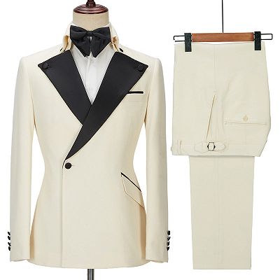 Alvin Off White Slim Fit One Button Stylish Men Suit | Allaboutsuit