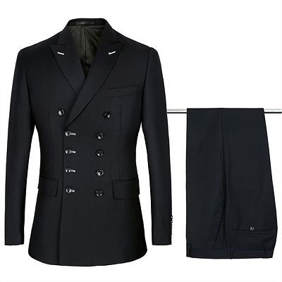 Morgan Handsome Black Slim Fit Double Breasted Business Men Suits