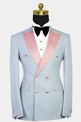 Colten Handsome Double Breasted Contrast Color Men Suit with Peaked Lapel