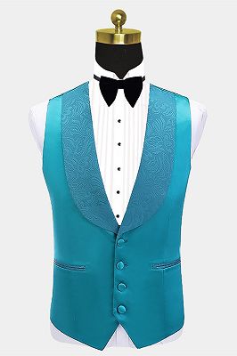 Leland Bespoke Shawl Lapel Jacquard Slim Fit Wedding Men Suits_3