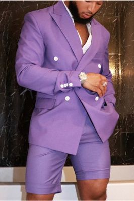 Javon Purple Peaked Lapel Double Breasted Bespoke Men Suits