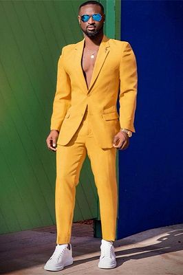 Kendrick Yellow Notched Lapel Fashion Prom Outfits for Men_1