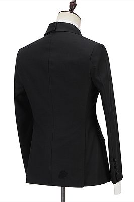 Jadon Black Peaked Lapel Fashion Slim Fit Formal Business Men Suits_2