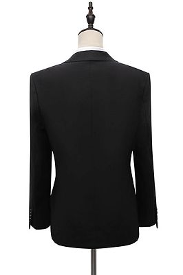 Cyrus Fashion Black Peaked Lapel Slim Fit Men Suits With Adjustable Buckle_2