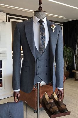 Abram Dark Grey Stylish Three Pieces Handsome Men's Suits