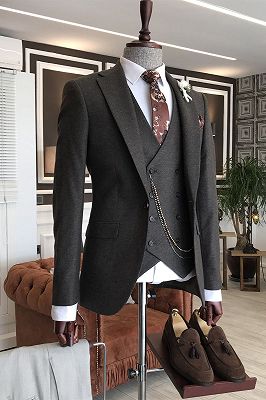 Payne Formal Black 3-Pieces Notched Lapel Men Suits For Business_1