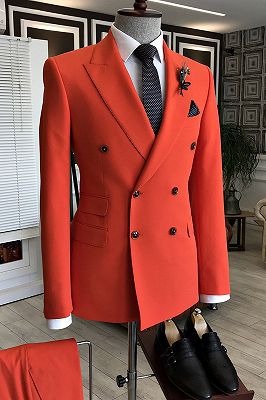 Skyler Red Peaked Lapel Double Breasted Men Suits For Prom_1