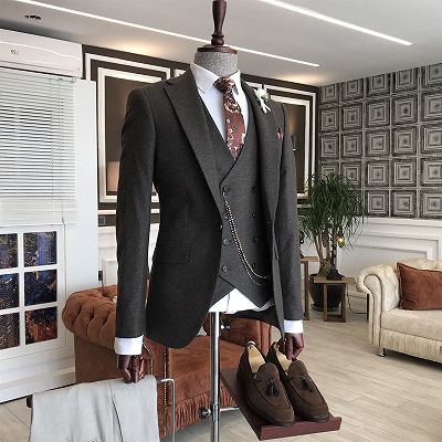 Payne Formal Black 3-Pieces Notched Lapel Men Suits For Business_2