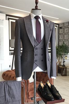 Ingemar Black 3-Pieces Peaked Lapel 2 Flaps Business Suits For Men