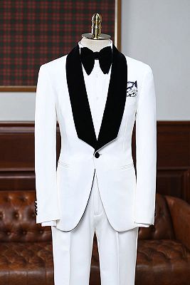 Aries Gorgeous White Slim Fit Bespoke Wedding Suit For Grooms