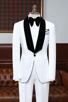 Aries Gorgeous White Slim Fit Bespoke Wedding Suit For Grooms_1