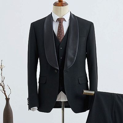 Beacher Elegant 3 Pieces Slim Fit Custom Wedding Suit For Grooms_2