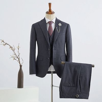 Brian Gorgeous Dark Gray 3 Pieces Slim Fit Formal Menswear_2