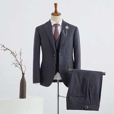 Brian Gorgeous Dark Gray 3 Pieces Slim Fit Formal Menswear