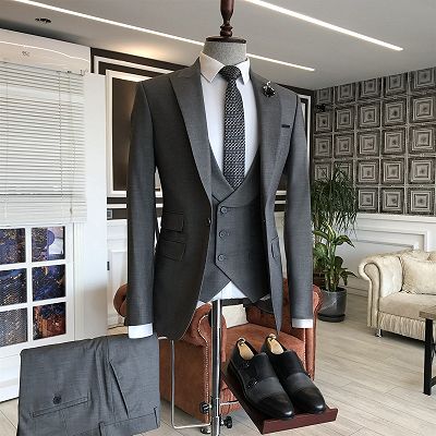 Lucien 3-Pieces Peaked Lapel Double Breasted Waistcoat Formal Menswear