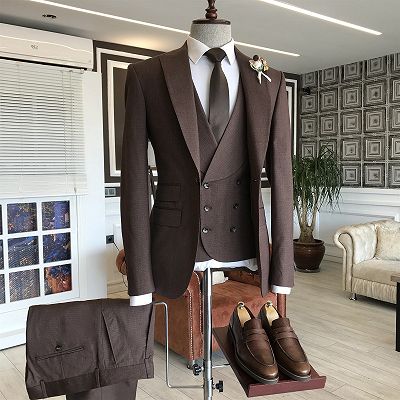 Jason Unique Burgundy 3-Pieces One Button Slim Fit Tailored Business Suits_2