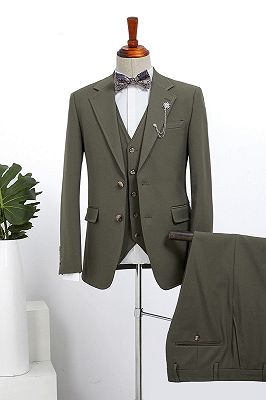 Bard Handsome Dark Green 3 Pieces Slim Fit Bespoke Business Suit_1