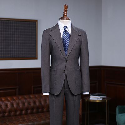 Tim Formal Coffee Notched Lapel 2 Buttons Custom Business Suit