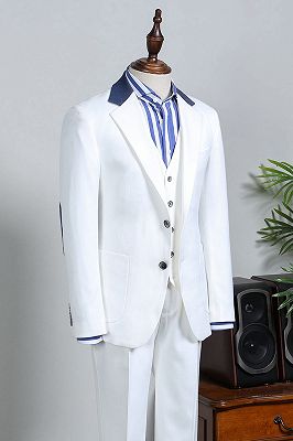 Osmond Formal White 3 Pieces Slim Fit Tailored Business Suit