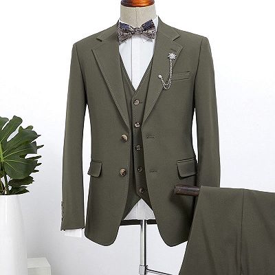 Bard Handsome Dark Green 3 Pieces Slim Fit Bespoke Business Suit